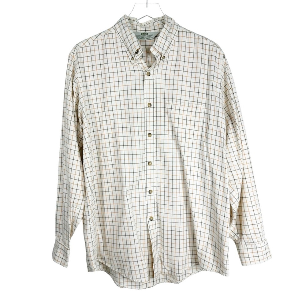 BOYT HARNESS COMPANY Men’s Large Button Down Long Sleeve Shirt Window Pane Plaid